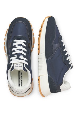 Front image of Romano combo sneaker in navy, by brand Jack&jones