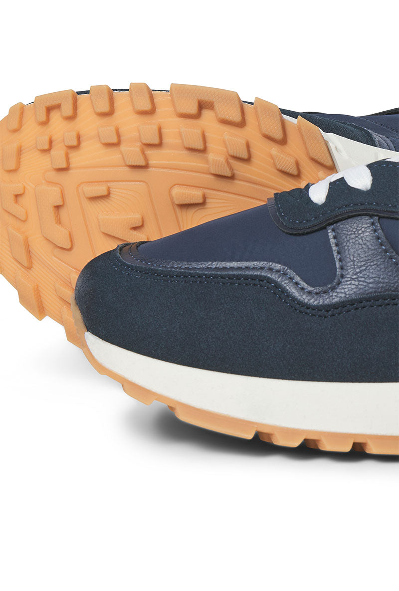Front image of Romano combo sneaker in navy, by brand Jack&jones