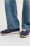 Front image of the Romano combo sneaker in navy, by brand Jack&jones