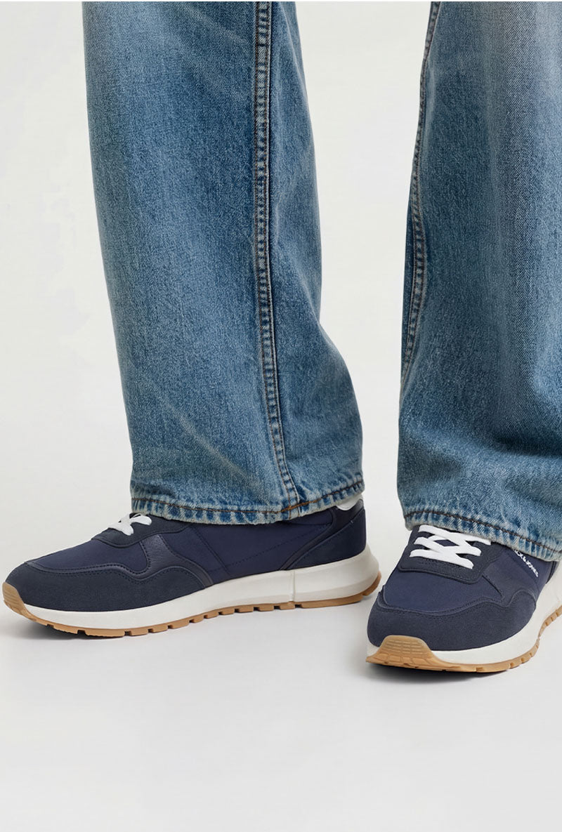 Front image of Romano combo sneaker in navy, by brand Jack&jones