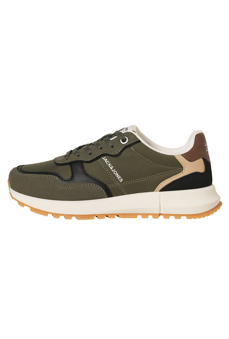 Front image of Romano combo sneaker in olive, by brand Jack&jones