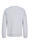 Back image of the Rush sweat crew neck sweatshirt in light grey, by brand Jack&jones