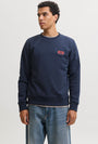 Image of RUSH SWEAT CREW NECK SWEATSHIRT in navy, by brand JACK&JONES