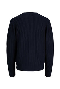 Back image of the Sage vneck knit cardigan in navy, by brand Jack&jones