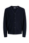 Front image of Sage vneck knit cardigan in navy, by brand Jack&jones