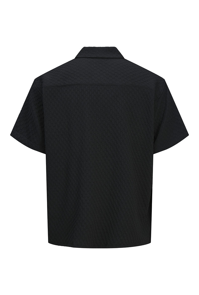Back image of Sean resort shirt in black, by brand Jack&jones