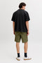 Back image of a model wearing the Sean resort shirt in black, by brand Jack&jones