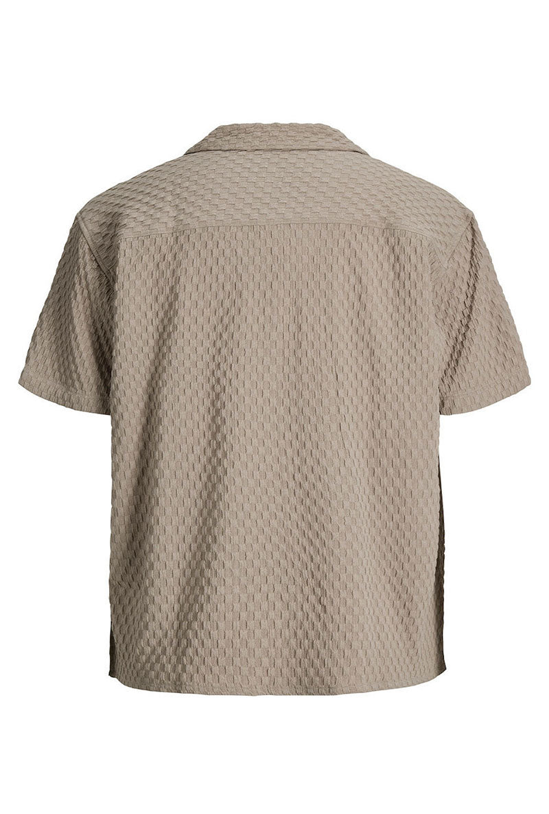 Back image of Sean resort shirt in brown, by brand Jack&jones