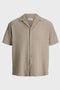 Front image of Sean resort shirt in brown, by brand Jack&jones
