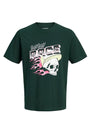 Image of TRACK SKULL TEE in green, by brand JACK&JONES