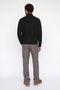 Back image of a model wearing the Soho ollie high neck zip knit in black, by brand Jack&jones