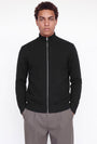 Image of SOHO OLLIE HIGH NECK ZIP KNIT in black, by brand JACK&JONES