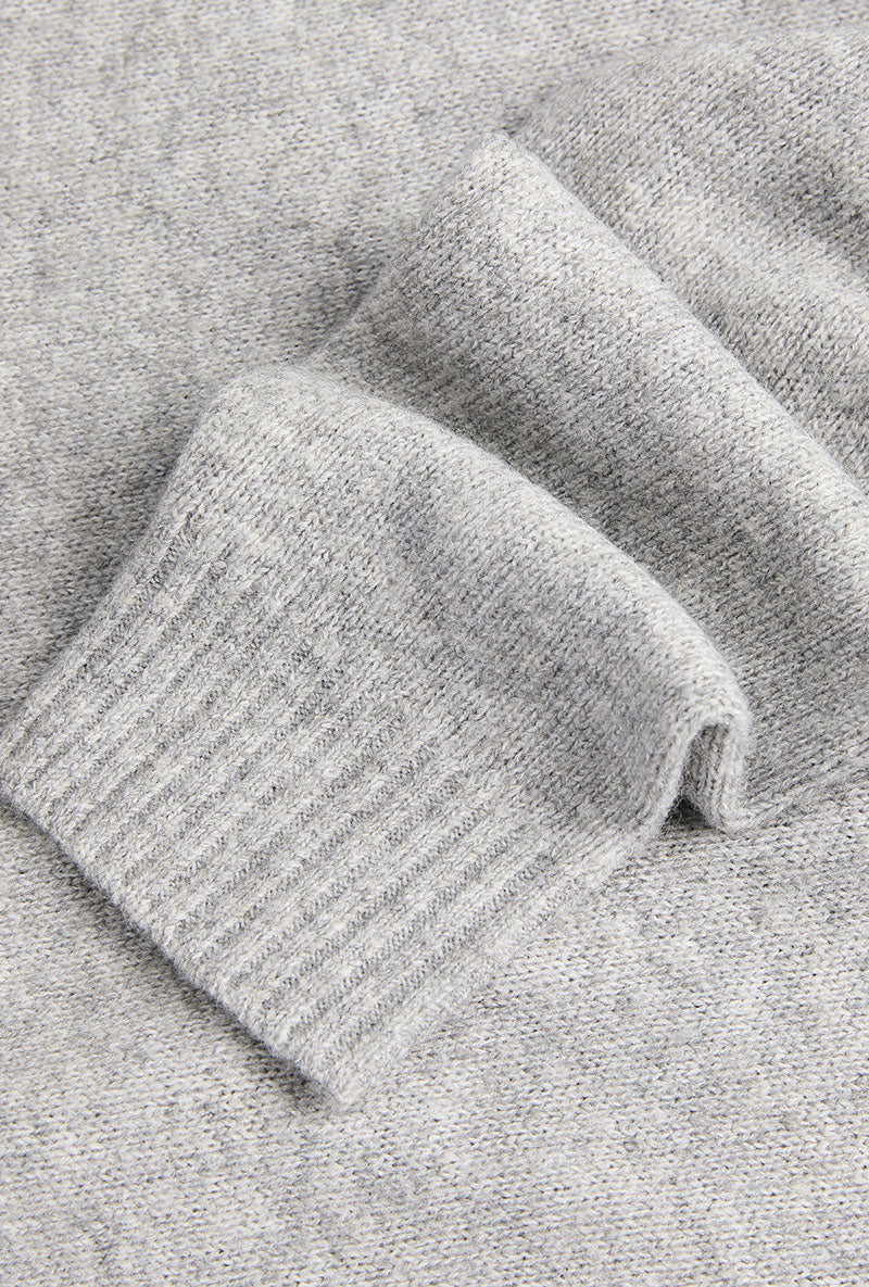 Front image of Soho ollie high neck zip knit in light grey, by brand Jack&jones