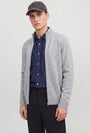 Image of SOHO OLLIE HIGH NECK ZIP KNIT in light grey, by brand JACK&JONES