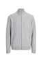 Front image of the Soho ollie high neck zip knit in light grey, by brand Jack&jones