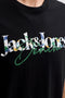 Front image of the Tom tee ss crew neck in black, by brand Jack&jones