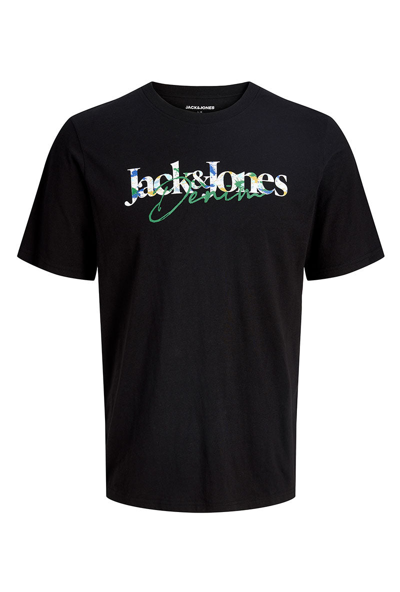 Front image of Tom tee ss crew neck in black, by brand Jack&jones
