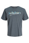 Front image of the Tom tee ss crew neck in charcoal, by brand Jack&jones