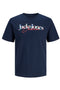 Front image of the Tom tee ss crew neck in navy, by brand Jack&jones