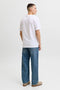 Back image of a model wearing the Tom tee ss crew neck in white, by brand Jack&jones
