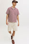 Front image of a model wearing the Tony original 017 shorts in cream, by brand Jack&jones