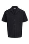 Front image of the Tyson resort shirt in black, by brand Jack&jones