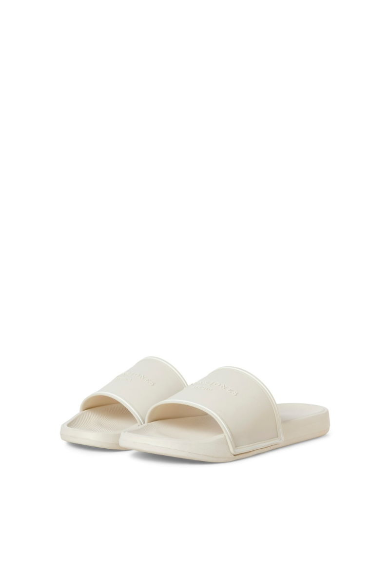 Product pair image of Jack and jones wartillery moulded slider in beige, by brand Jack&jones