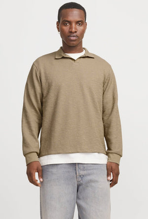 JACK AND JONES WINTER OTTOMAN SPLIT NECK POLO