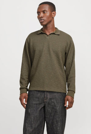 JACK AND JONES WINTER OTTOMAN SPLIT NECK POLO