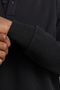 Close up image  of the Jack and jones bradley sweat polo in black, by brand Jack&jones