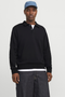 Front image of a mode of the Jack and jones bradley sweat polo in black, by brand Jack&jones