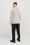 Back image of a model wearing the Jack and jones bradley sweat polo in stone, by brand Jack&jones