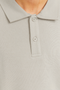 Close up image  of the Jack and jones bradley sweat polo in stone, by brand Jack&jones
