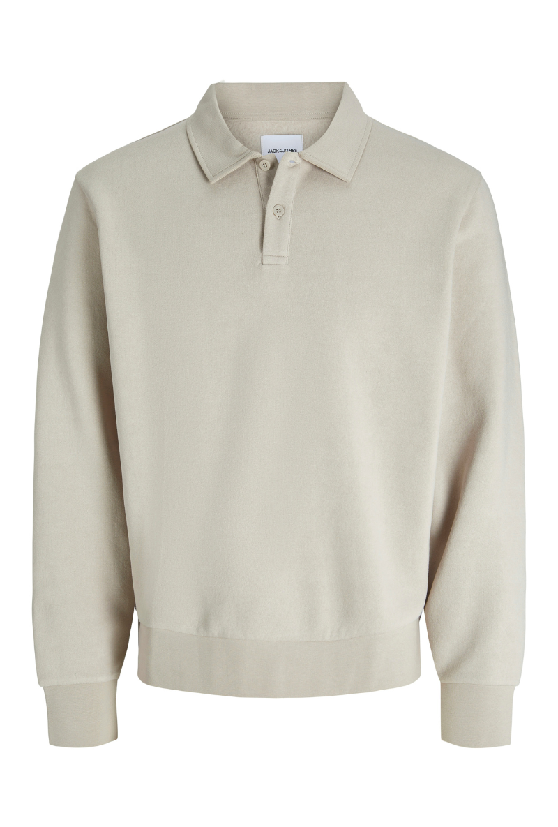 Product image of Jack and jones bradley sweat polo in stone, by brand Jack&jones
