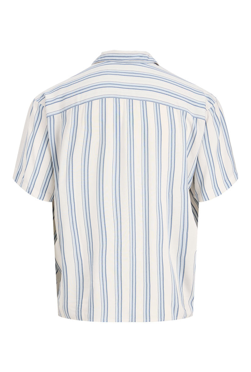 Back image of Jeff resort stripe shirt in blue, by brand Jack&jones