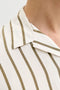 Collar detail image of the Jeff resort stripe shirt in olive, by brand Jack&jones