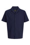 Front image of Blajake jacquard ss shirt in navy, by brand Jack&jones