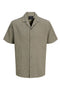 Front image of Blajake jacquard ss shirt in khaki, by brand Jack&jones