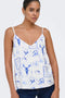 Front image of a model wearing the Ada singlet in white, by brand Jacqueline de yong
