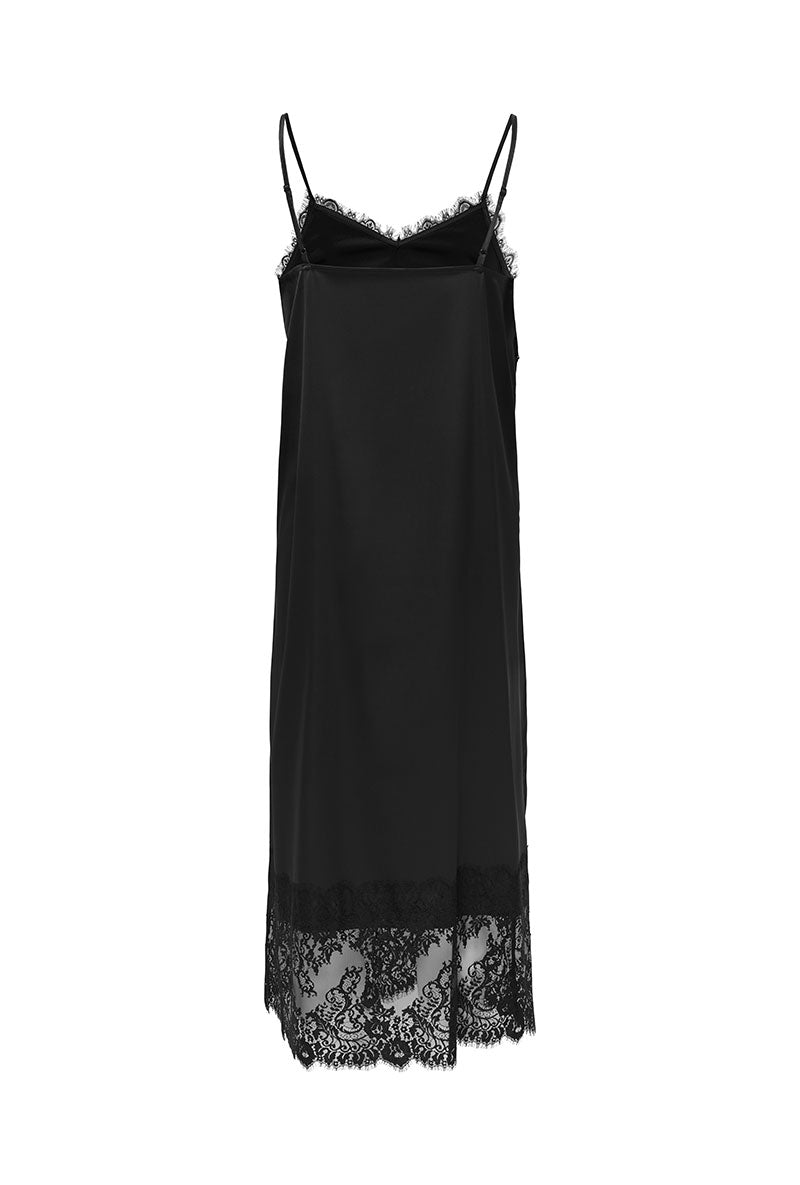 Back image of Alana sl lace midi dress in black, by brand Jacqueline de yong
