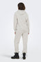 Back image of a model wearing the Amalfi life ls hood in oat, by brand Jacqueline de yong