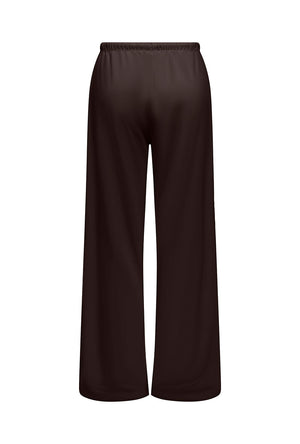 Back image of the Amalfi life sweat pants in brown, by brand Jacqueline de yong