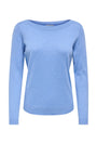 Image of BODIL L/S BOAT NECK PULLOVER in blue, by brand JACQUELINE DE YONG