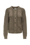 Front image of the Carmella ls cable knit cardigan in brown, by brand Jacqueline de yong