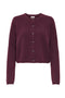 Front image of the Chloe l/s knit cardigan in burgundy, by brand Jacqueline de yong