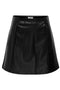 Front image of the Ella pu mini skirt in black, by brand Jacqueline de yong