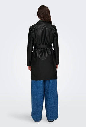 JDY ETTA LONG FAUX LEATHER COAT