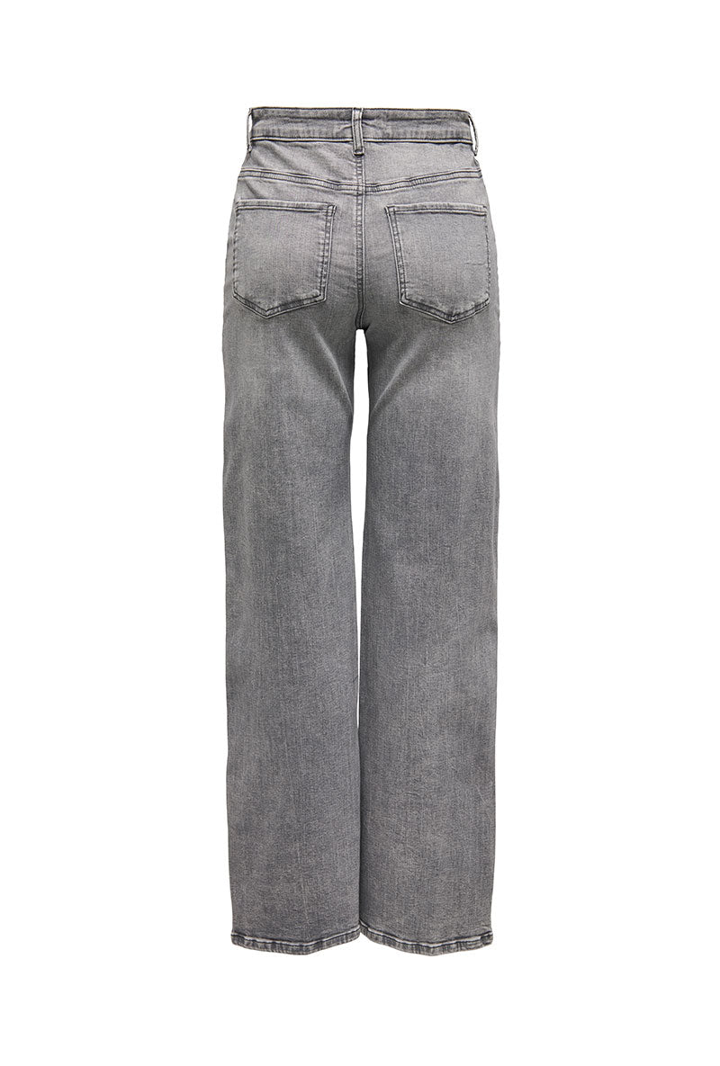 Back image of Felina hw wide jeans in grey, by brand Jacqueline de yong