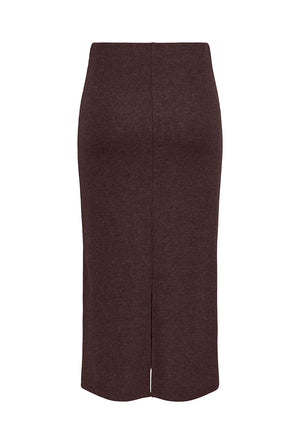 Back image of the Hero life pencil skirt in brown, by brand Jacqueline de yong