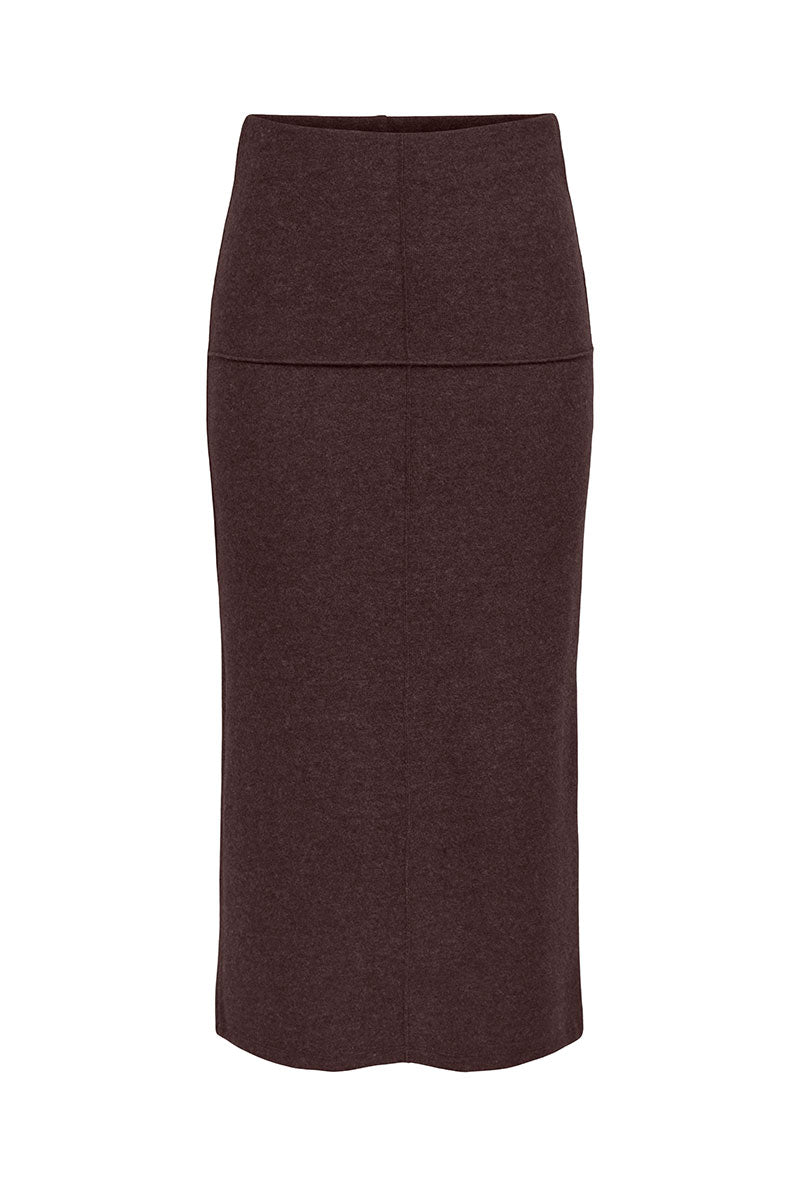 Front image of Hero life pencil skirt in brown, by brand Jacqueline de yong
